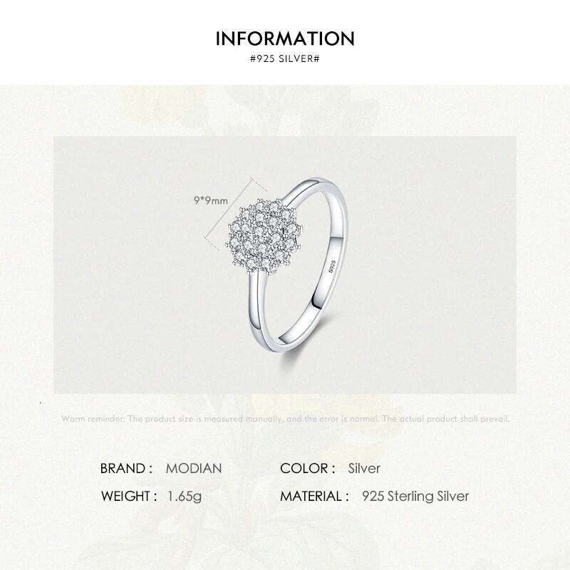 Modian 925 Sterling Silver Classic Sparkling Simple CZ Finger Ring Platinum Plated Wedding Jewelry For Women Anniversary Gift H260312