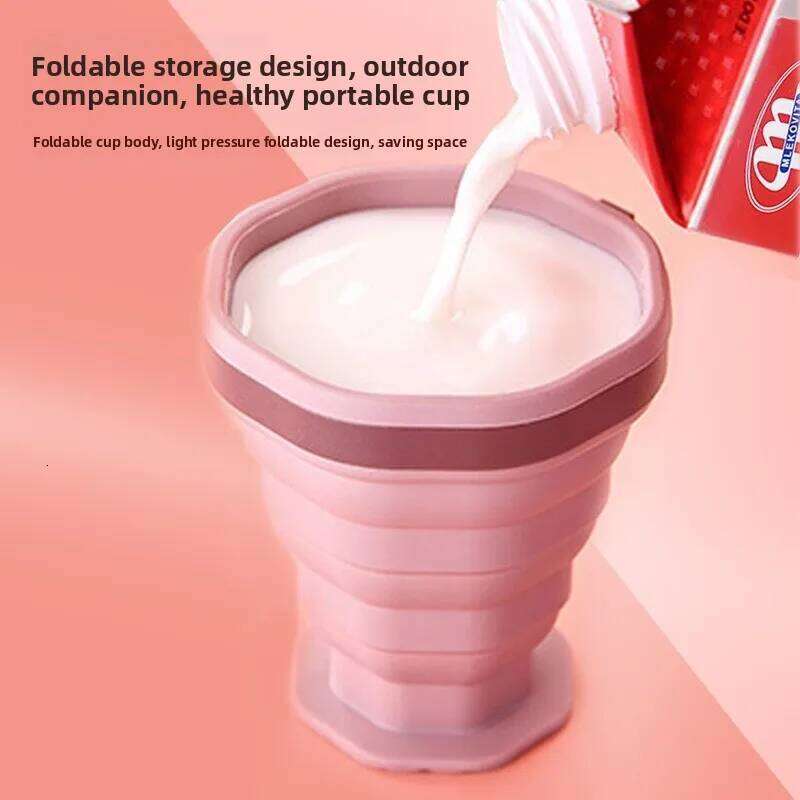 1pcs Portable Silicone Collapsible Coffee Cup Travel Foldable Water Mug with Lid for Outdoor Camping Hiking Z260314