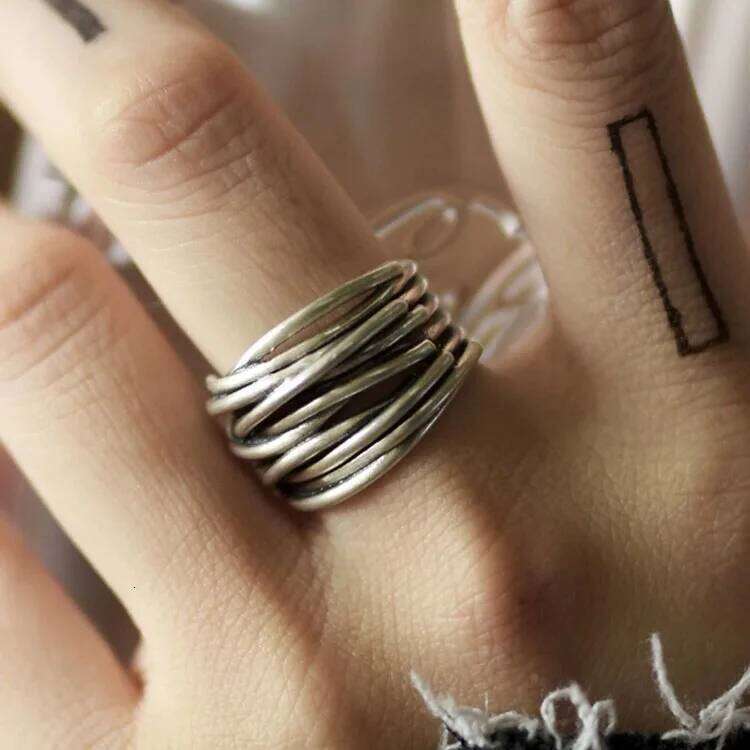 925 Sterling Silver Rings Women Men Fine Jewelry Finger Adjustable Open Retro Interware Ring For Party Birthday Gift H260312