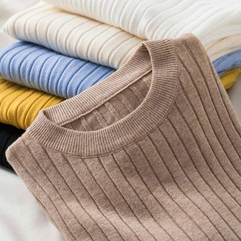 Pullovers Women Sweaters Knit Soft Jumper Autumn Winter 2025 Tops O-Neck Ribbed Long Sleeve Korean Slim-fit Female Sweater Z260313