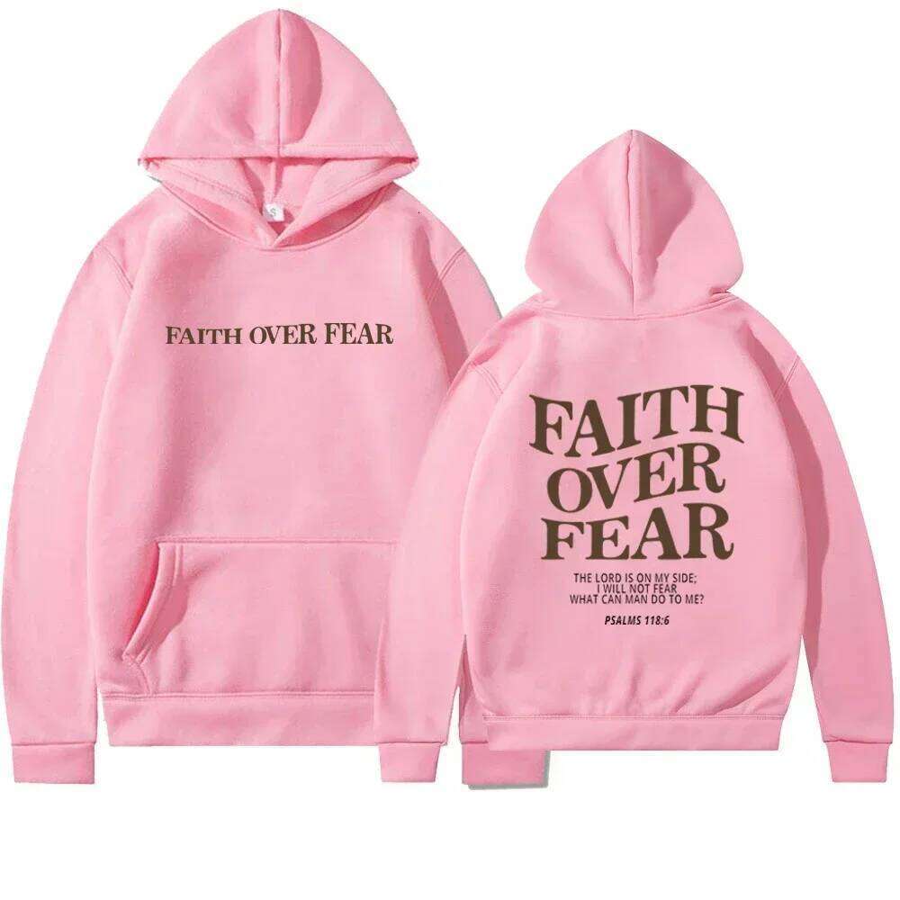 Faith Overcomes Fear - Christian Hooded Sweatshirts Jesus Hoodie Fashion Men Women Hoodies Casual Sweatshirt Harajuku Unisex Z260314