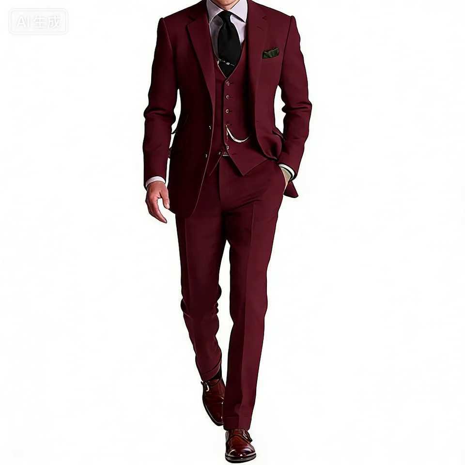 Mens Digital Print 2-Button Terno Set of 3 Pieces Grey Vintage Fishbone Wedding Suit Traditional Portuguese Male Costume M260313