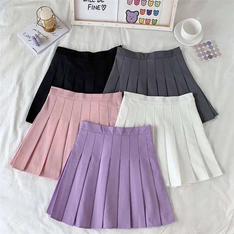 Solid Color A-line Women Summer Western Cloth Fabric High Waist Slim Half Autumn Winter Jk Short Skirt Sweet Style Z260314