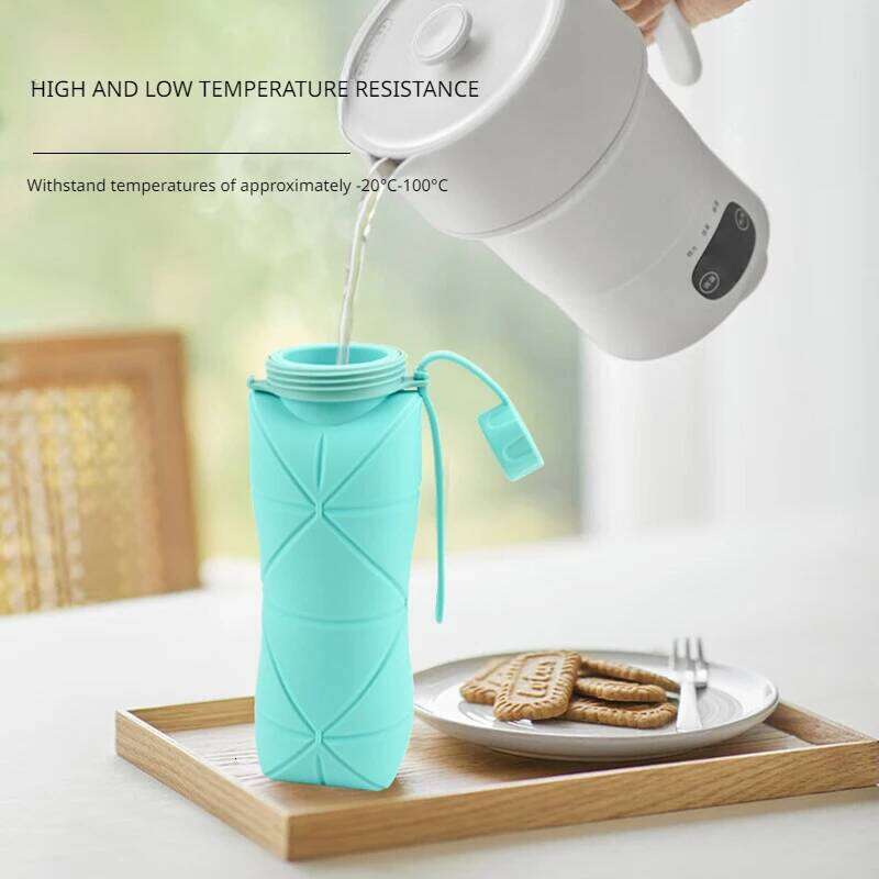 Folding Portable Cycling Cup Bicycle Water Bottle High Temperature Resistant Anti-fall Silicone Kettle Z260313