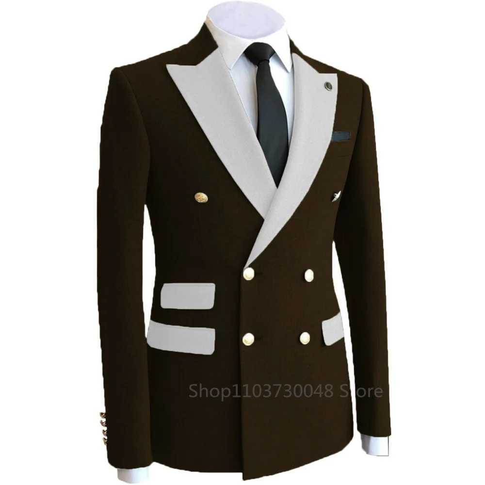 Wedding Men Suits XS-6XL Blazer Bridegroom Business Groom Wear Tuxedo Jacket Formal Costume Homme Party Double Breasted Coat M260313