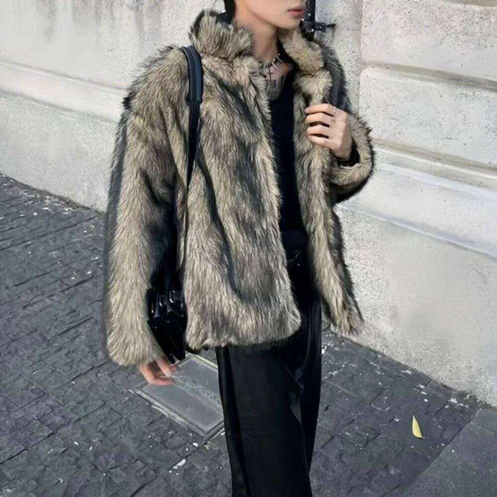 Men Faux Fur Furry Warm Autumn Winter Streetwear Fashion All-Match Trend Youth Soft Casual Comfort Coat Men'S Clothing Z260313