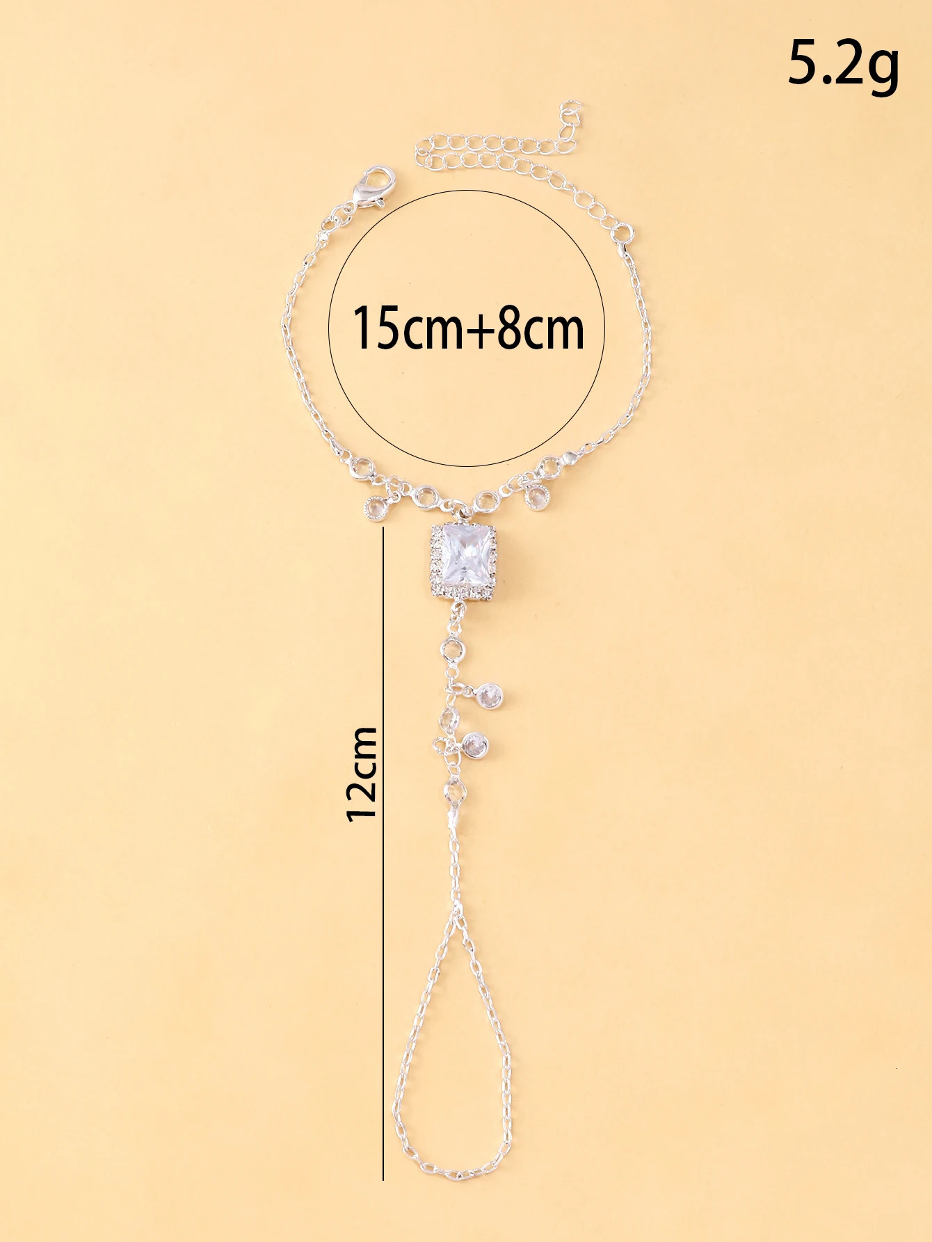 Water drop finger bracelet simple super flash rhinestone back of hand chain summer beach bohemian style hand jewelry 260313