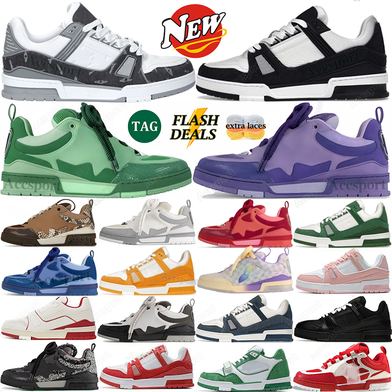 Designer Shoes Virgil Skate Trainer Sneakers Men Women Dress Shoes Embossed Skates Flower Calfskin Leather Denim Luxury Letter Dermis Low Platform Mens Trainers