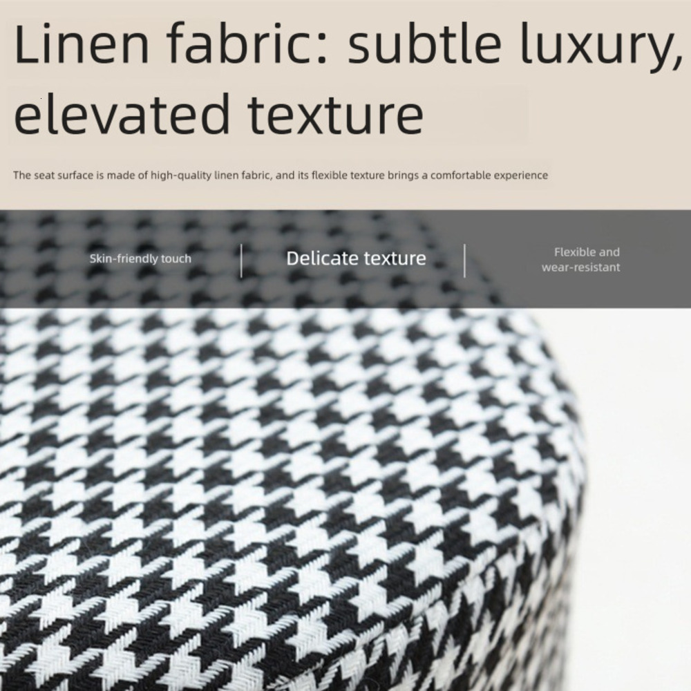 Small Houndstooth Stool Handheld Bucket Stool Home & Living Room Sofa Footstool Minimalist Shoe Bench Solid Wood Furniture