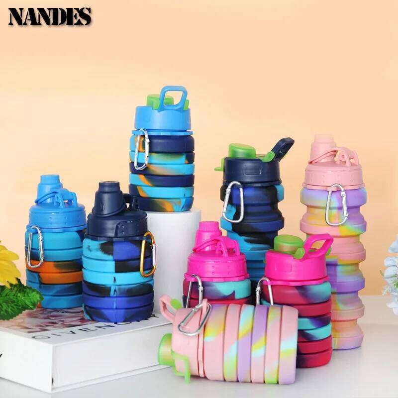 Outdoor Sports Foldable Bottle For Camouflage Creative Water Portable Fashion Travel Silicone Cup Z260314