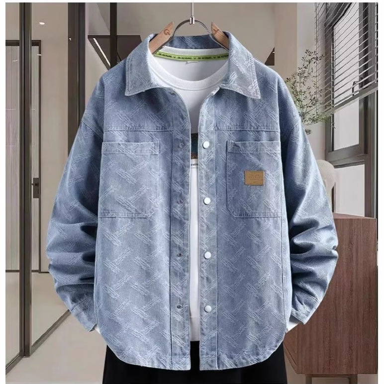 Luxury Brand Designer Clothes 2025 New Trendy Brand Turn-Down Collar Denim Jacket Men Spring Autumn Top Coat High-End Autumn Shirt Style Jacket