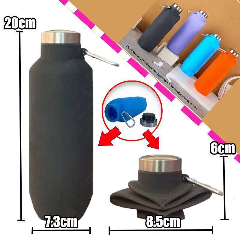 700ml Silicone Folding Telescopic Bottle Children's Adult School Sports Camping Beach Gym Water Gourds Portable Drink Item Z260313