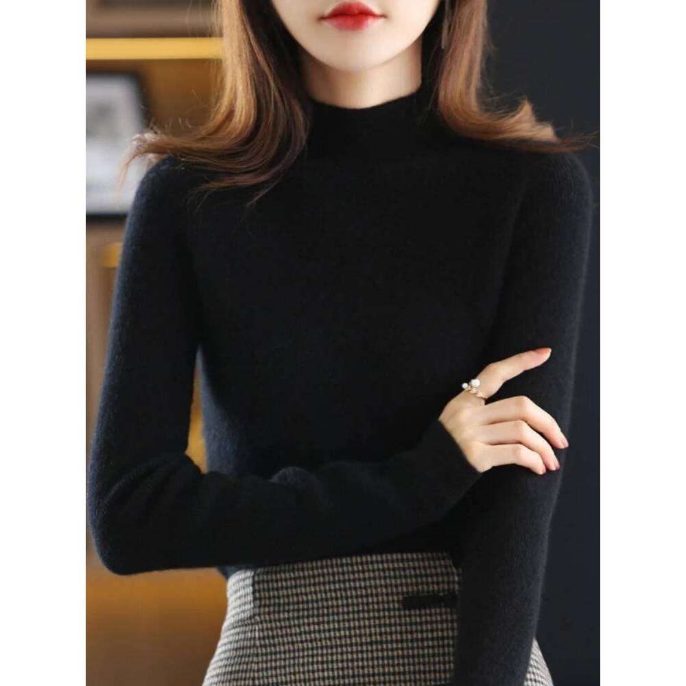 Turtleneck Pullovers Autumn Winter New Cashmere Sweater Women's Casual Knit Solid Tops Korean Fashion Warm Bottoming Sweaters Z260313
