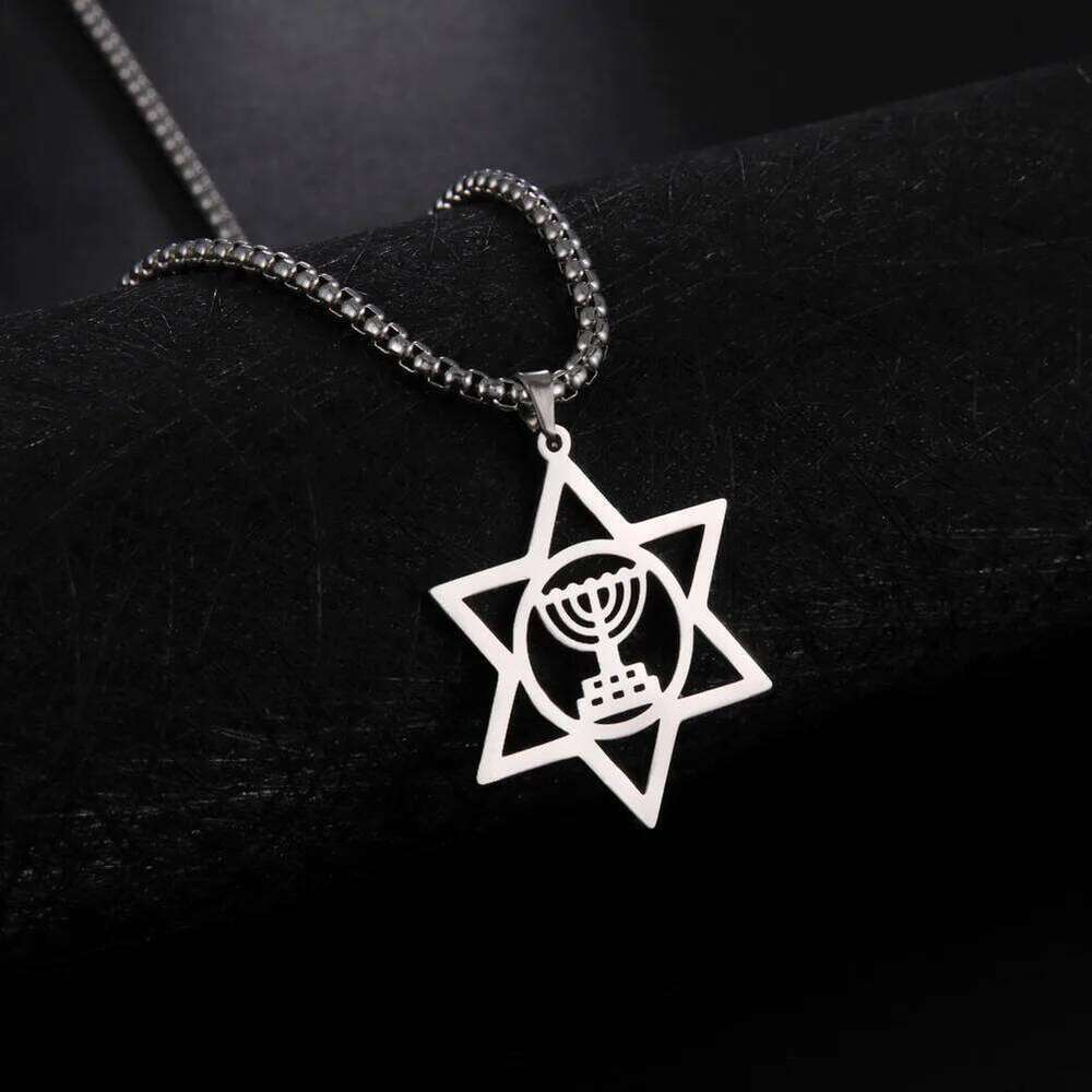 of David Necklace for Men Women Hexagon Stainless Steel Pendant Israel Jewish Star Necklaces Religious Vintage Jewelry Gift H260312