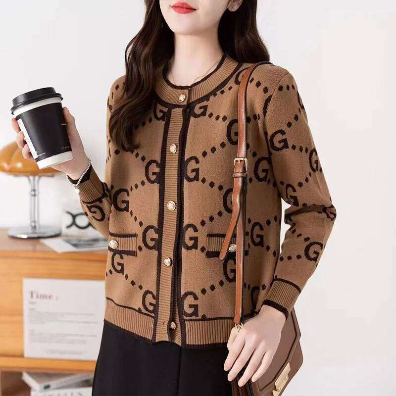 Autumn Winter New Elegant Jacquard Soft Wool Knitted Cardigan Women Fashion Loose O-neck Thick Warm Sweaters Female Vintage Tops Z260313