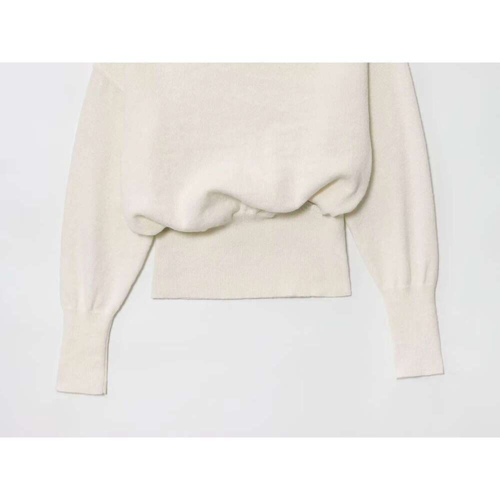 Zevity New 2025 Women Euro Fashion Off Shoulder Solid Casual Knitting Sweater Female Chic Long Sleeve Pullovers Coat Tops SW9422 Z260314