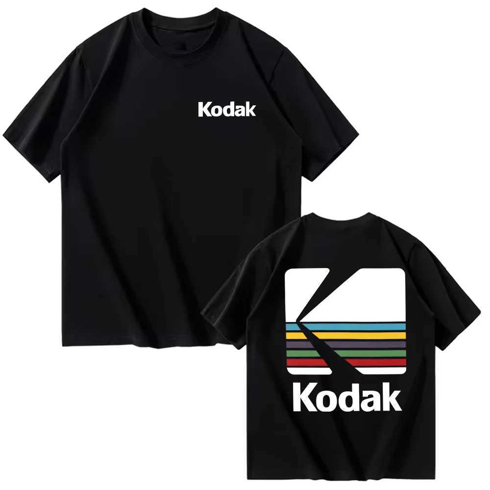 Kodak Summer Brand Bestseller 100 Cotton Solid Color Versatile Men T-shirt Daily Casual Sweat-absorbing Breathable Short Sleeve D260313