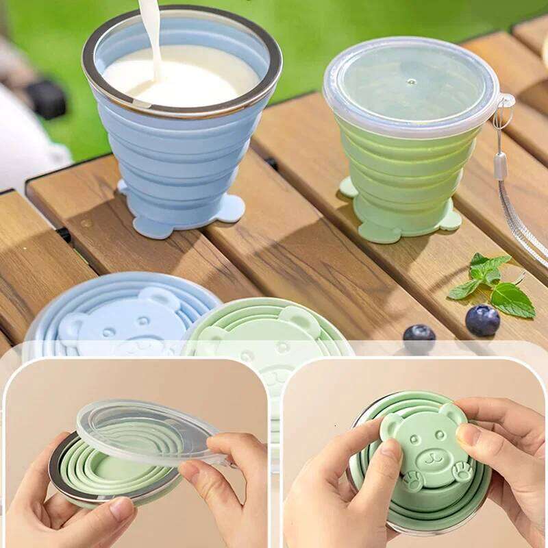 180/270/320ML Folding Cups BPA FREE Food Grade Water Cup Travel Silicone Retractable Coloured Portable Outdoor Coffee Handcup Z260313