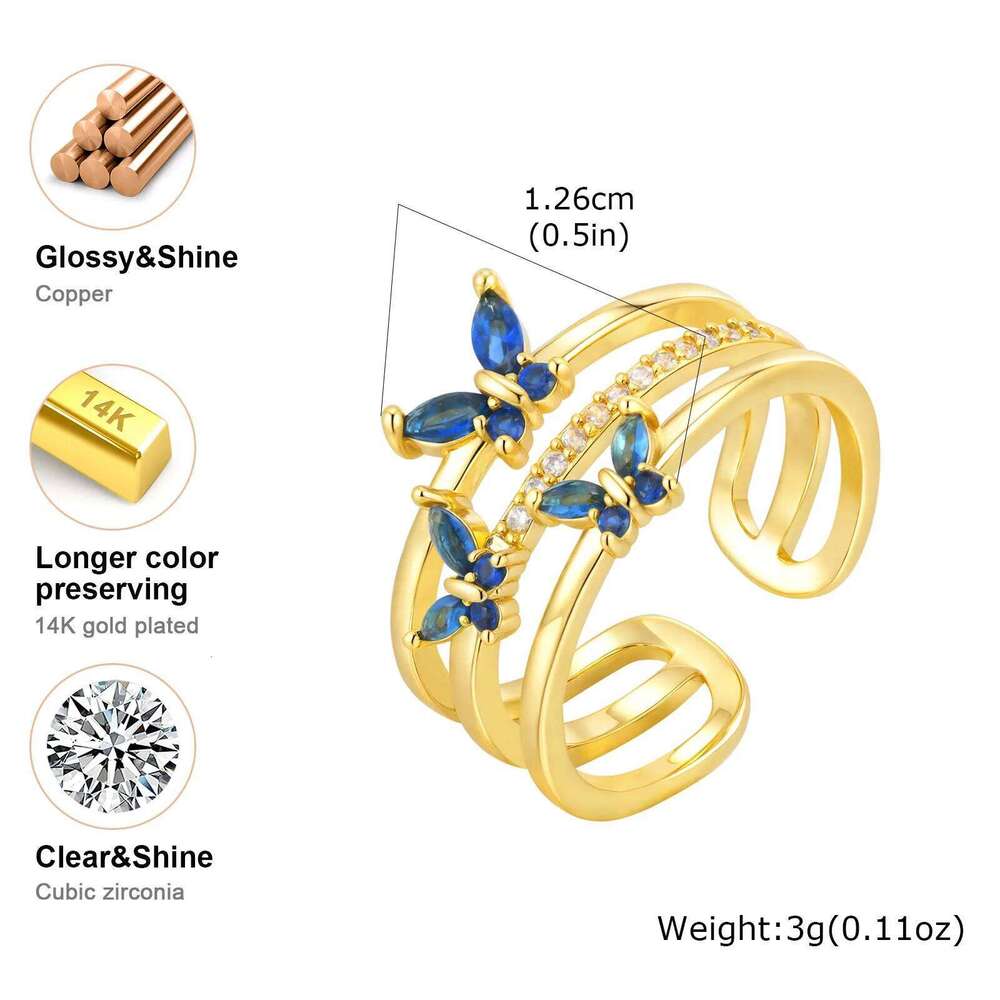 Vnox Gemstone Flower Heart Rings For Women Girls, Metal Zircon Wedding Party Open Ring, Jewelry Elegant Accessories Gift H260312