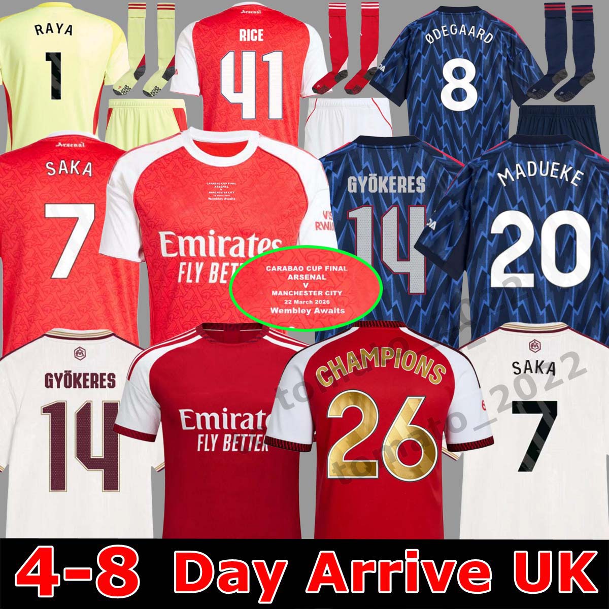 25 26 CALAFIORI soccer jerseys RICE SAKA Fans Player MADUEKE ZUBIMENDI 2025 2026 football shirt Men Kids ODEGAARD SAMBI VIEIRA Gyokeres HAVERTZ Lewis-Skelly