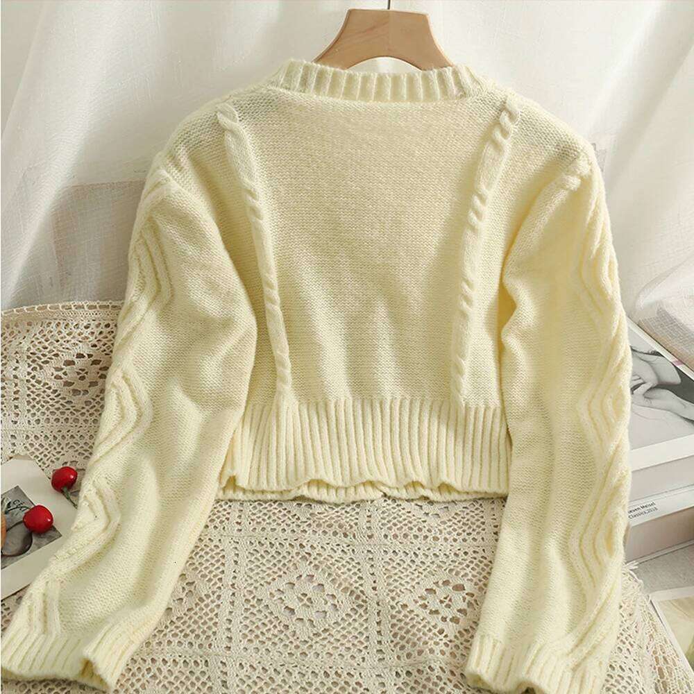 YuooMuoo Chic Fashion Cherry Knitted Cardigan Women Autumn Cute Button Up O-neck Long Sleeve Coat Streatwear Lady Y2K Sweaters Z260313