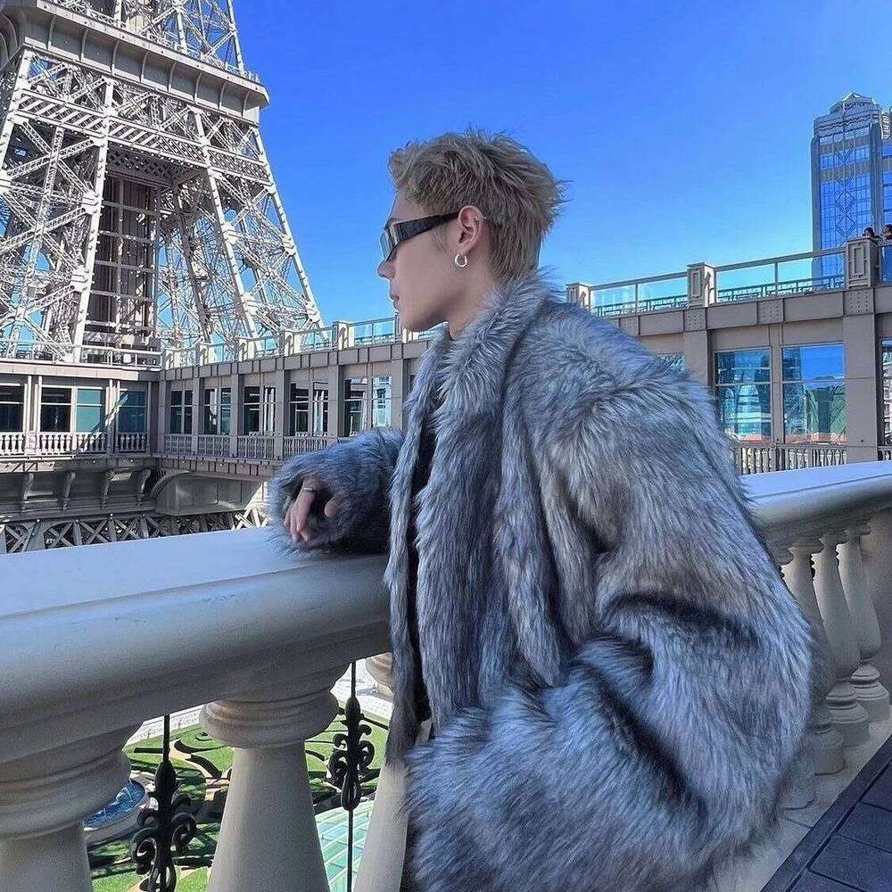 Winter thick fox mens coat new fur fashion linner leather jacket short top quality couples warm streetwear men clothing Z260313
