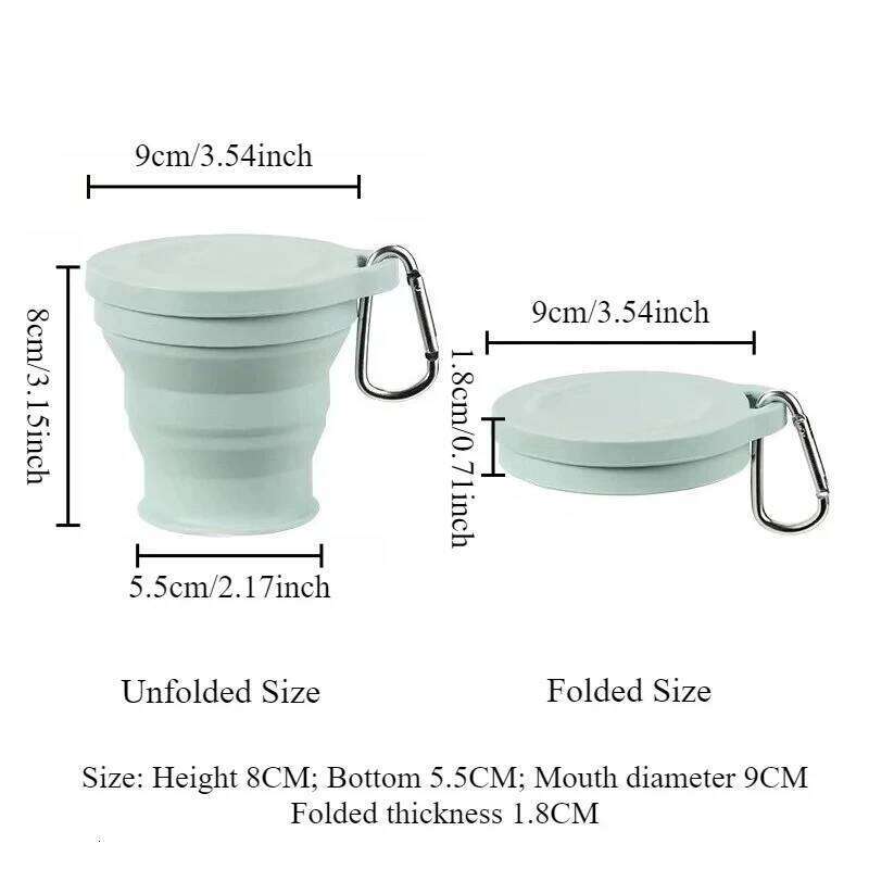 Silicone Collapsible Cup, Foldable Camping Cup,Reusable Portable Drink Cup/Mug for Hiking, Outdoors, Travel Z260313