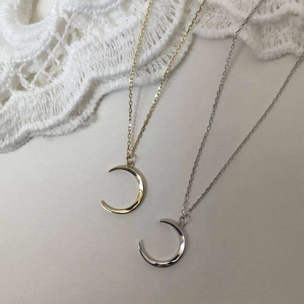SUMENG 2024 New Fashion Sweet Moon Silver Color Jewelry Temperament Crescent Clavicle Chain Pendant Necklaces For Women H260312