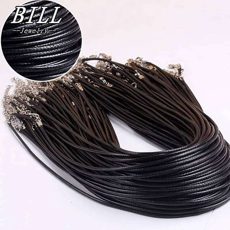 New Black PU Leather Choker Necklaces for Twisted Braided Cord Chain Necklace Clasp String Ropes Men Women gargantilha 2mm H260312