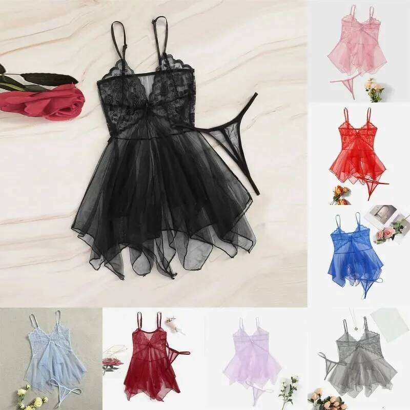 For Fine Women Women'S Lace Fluoroscopy Beauty Elegant Reverie Sexy Lingerie Fantasy Tulle Intimate Set