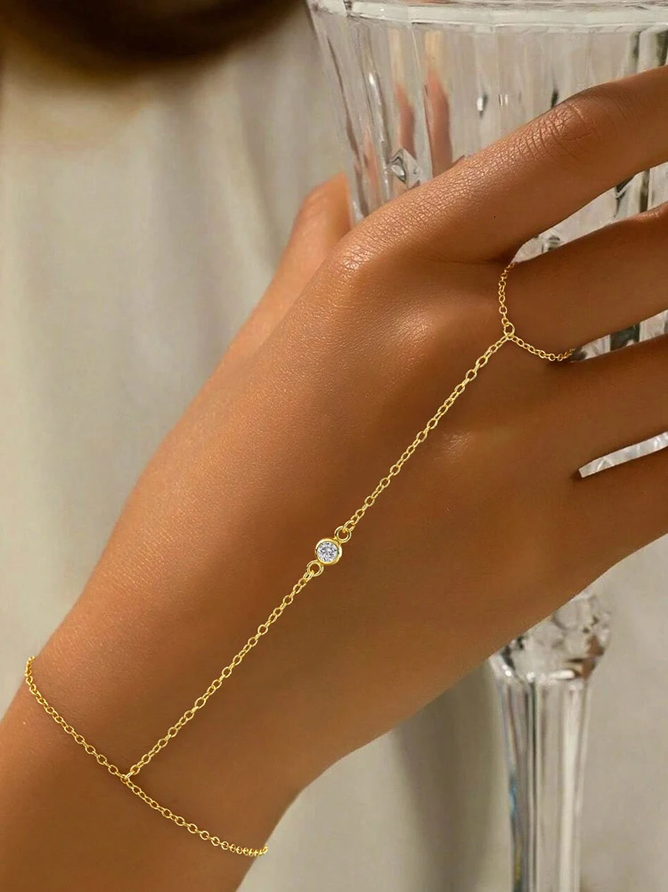 925 Sterling Silver Simple Zircon Circular Finger Bracelet For Women Anniversary Party Personalized High Quality Fine Jewelry 260313