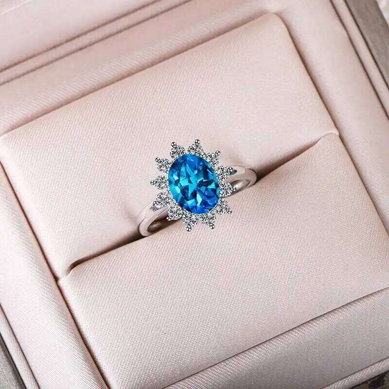 Gica Gema New Colors Gemstone Rings 925 Sterling Silver 7*9 Mm Flower Unique Design Romantic Fine Jewelry Fashion Wedding Gifts H260312