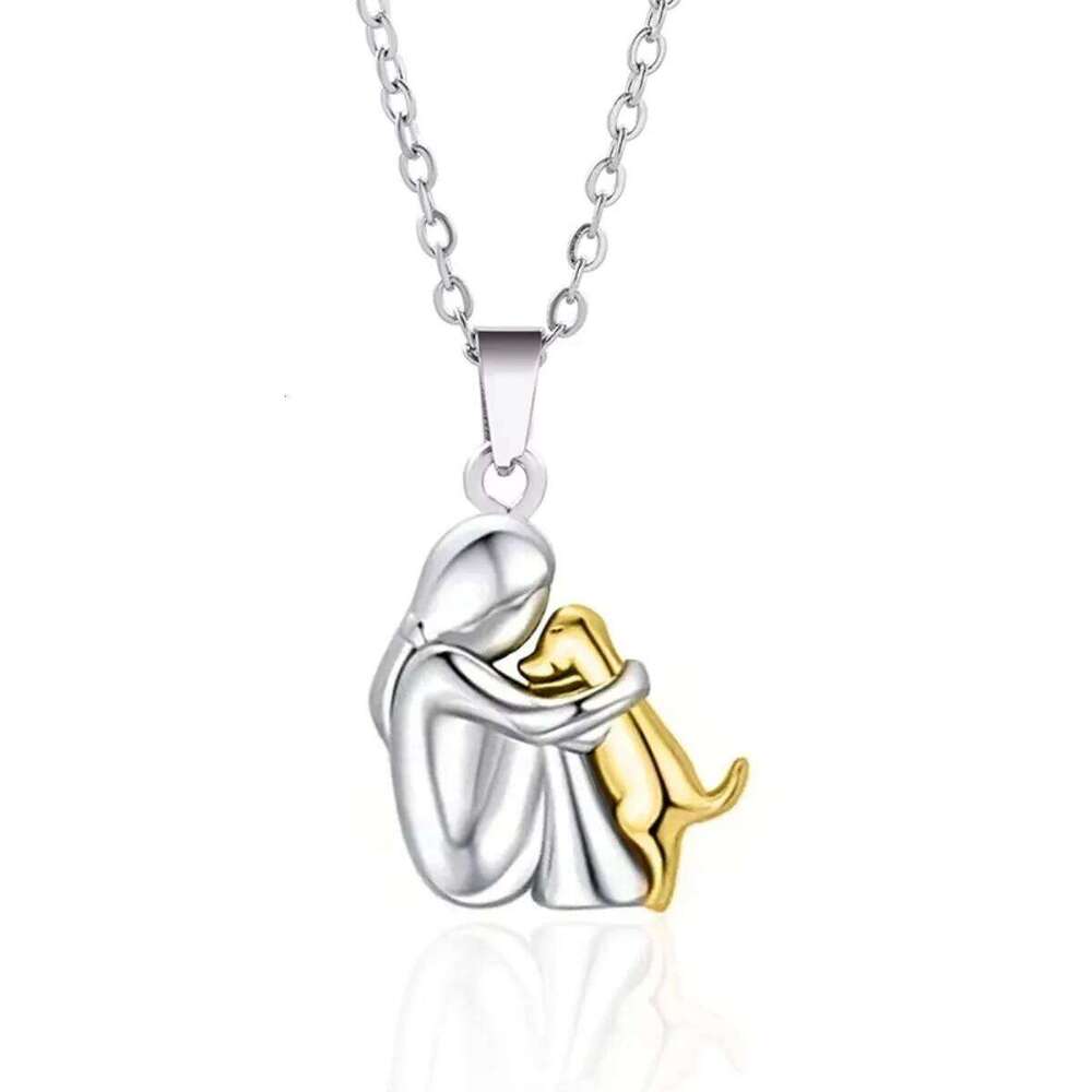 Fashion Women and Dog Necklace Cute Little Girl Puppy Pendants Necklaces Animal Pet Jewelry H260312