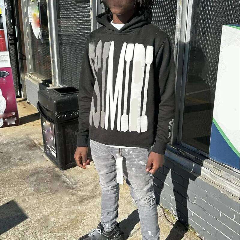 Y2K Men's Women's Street Wear Letter Foam Printed Loose Fitting Pullover Sweatshirt European American Hip-hop Gothic Hooded Top Z260315