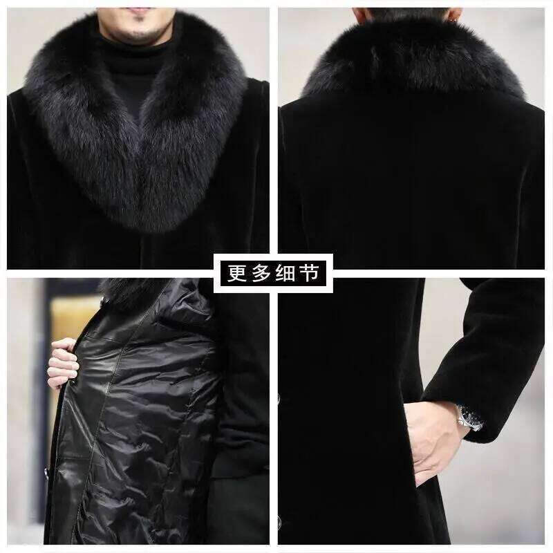 New with wide collar, whole winter thickened, long imitation men's coat, high-end mink fur coat M-6XL Z260313