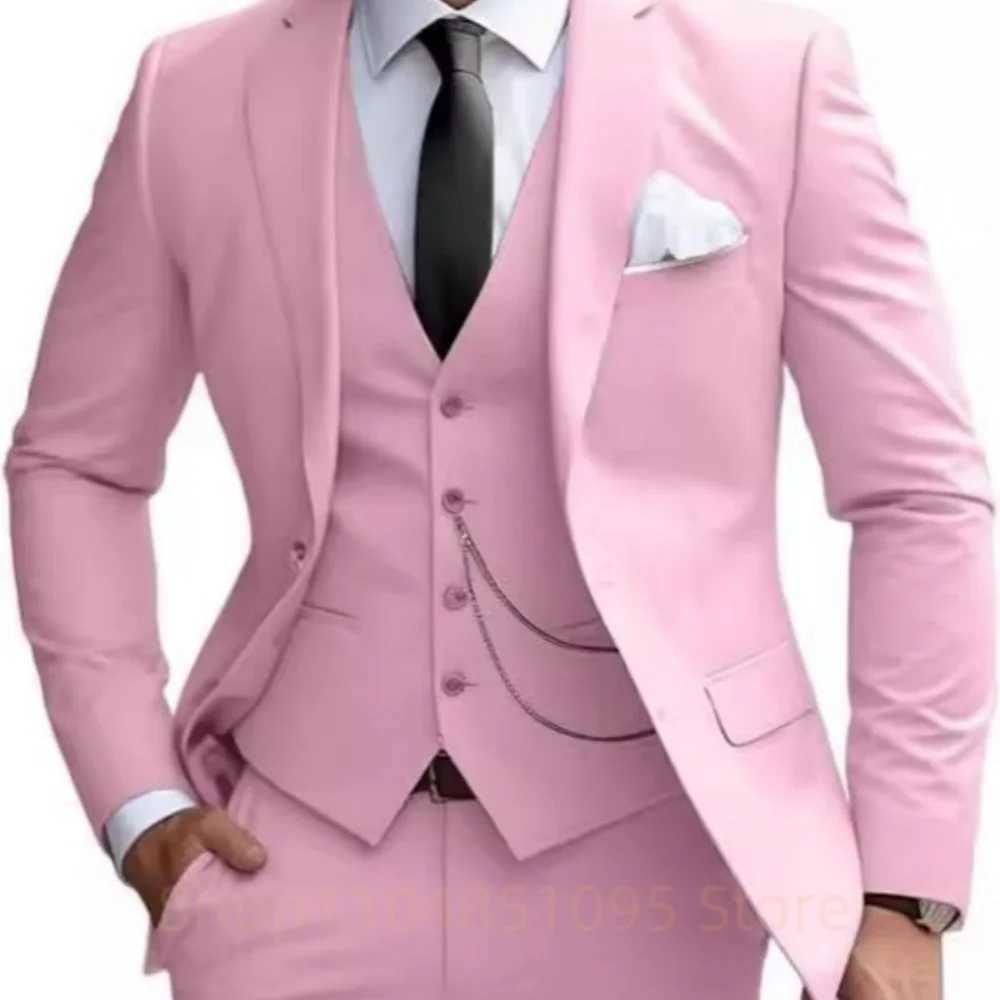 Elegant Mint Green 3 Piece Mens Suit Groom Tuxedos Business Suits Slim Fit Notch Lapel Blazer Vest Pants for Wedding Party Prom M260313