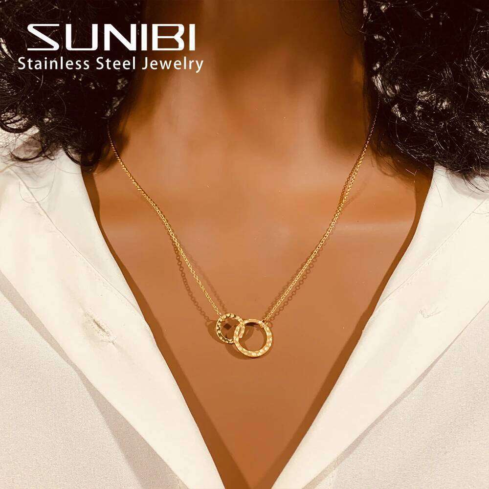 SUNIBI Vertical Bar Pendant Necklaces Stainless Steel Simple Long Lariat Chain Minimalist Dangle Necklace for Women Jewelry Gift H260312