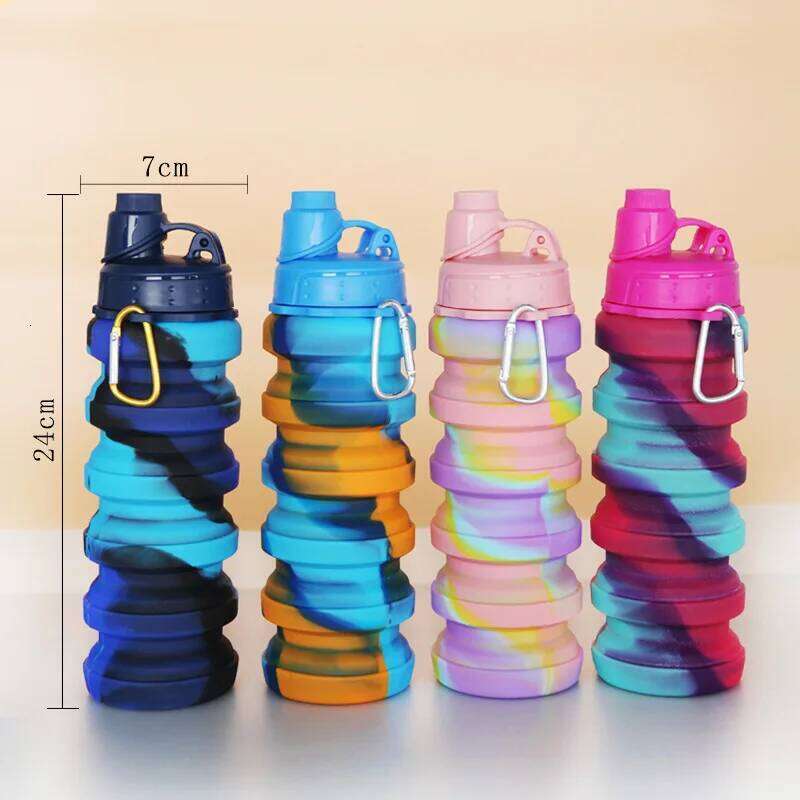 Outdoor Sports Silicone Folding Cup Camouflage Creative Cycling Travel Children Portable Water Bottle Z260313