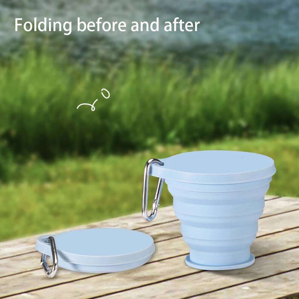 Foldable Portable Reusable Food-Grade Silicone Non BPA Water Cup Travel Hiking for Outdoor Activities Z260314