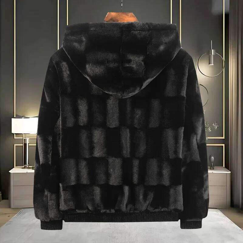 2025 Winter Fashion Men's Casual Trendy Thicken Faux Fur Turn-down Collar Long Sleeve Zipper Coats Male Clothes Tops Z260313