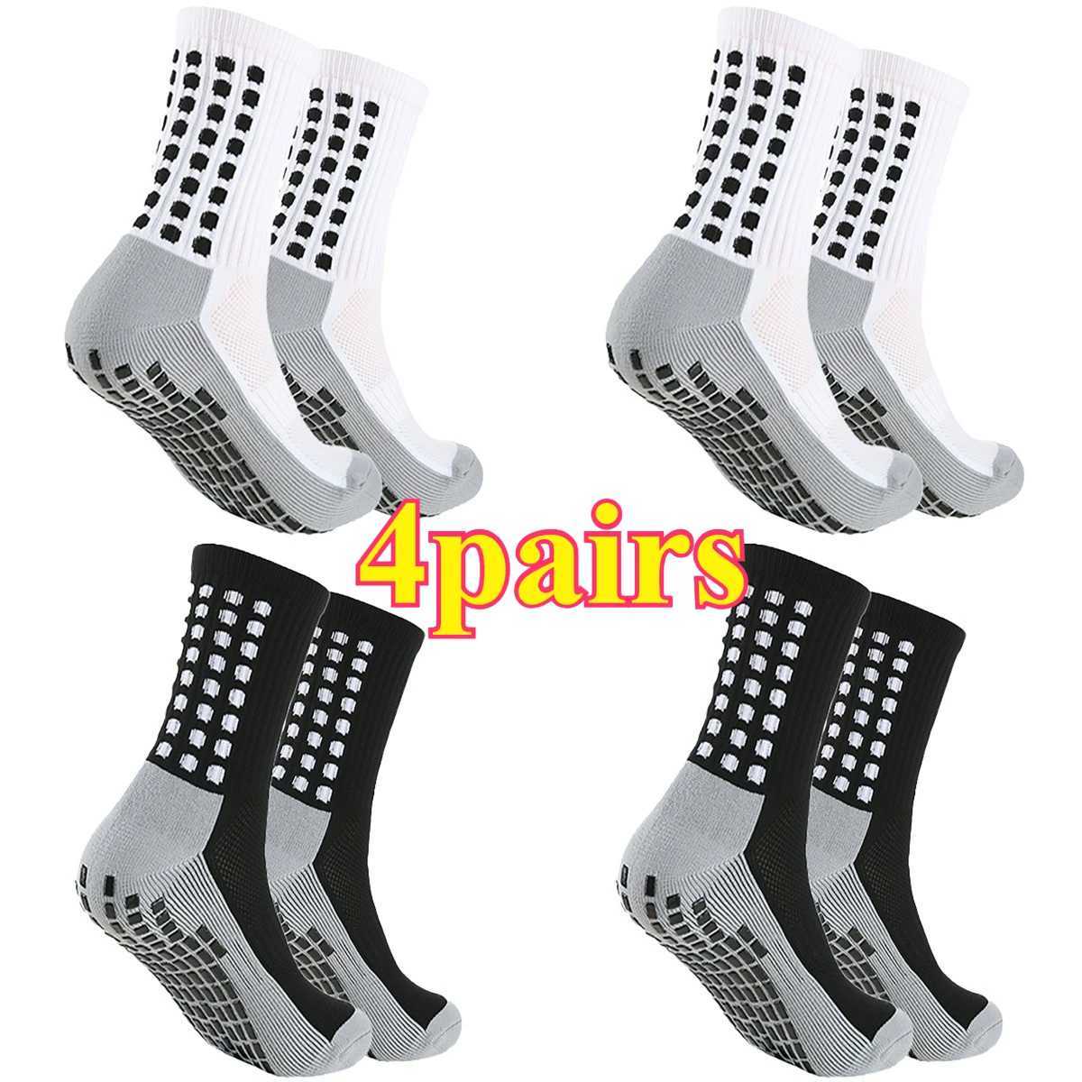 4pairs European size children36-41 of football socks sports socks mens mid-calf socks silicone nonslip dot socks basketball yog D260313