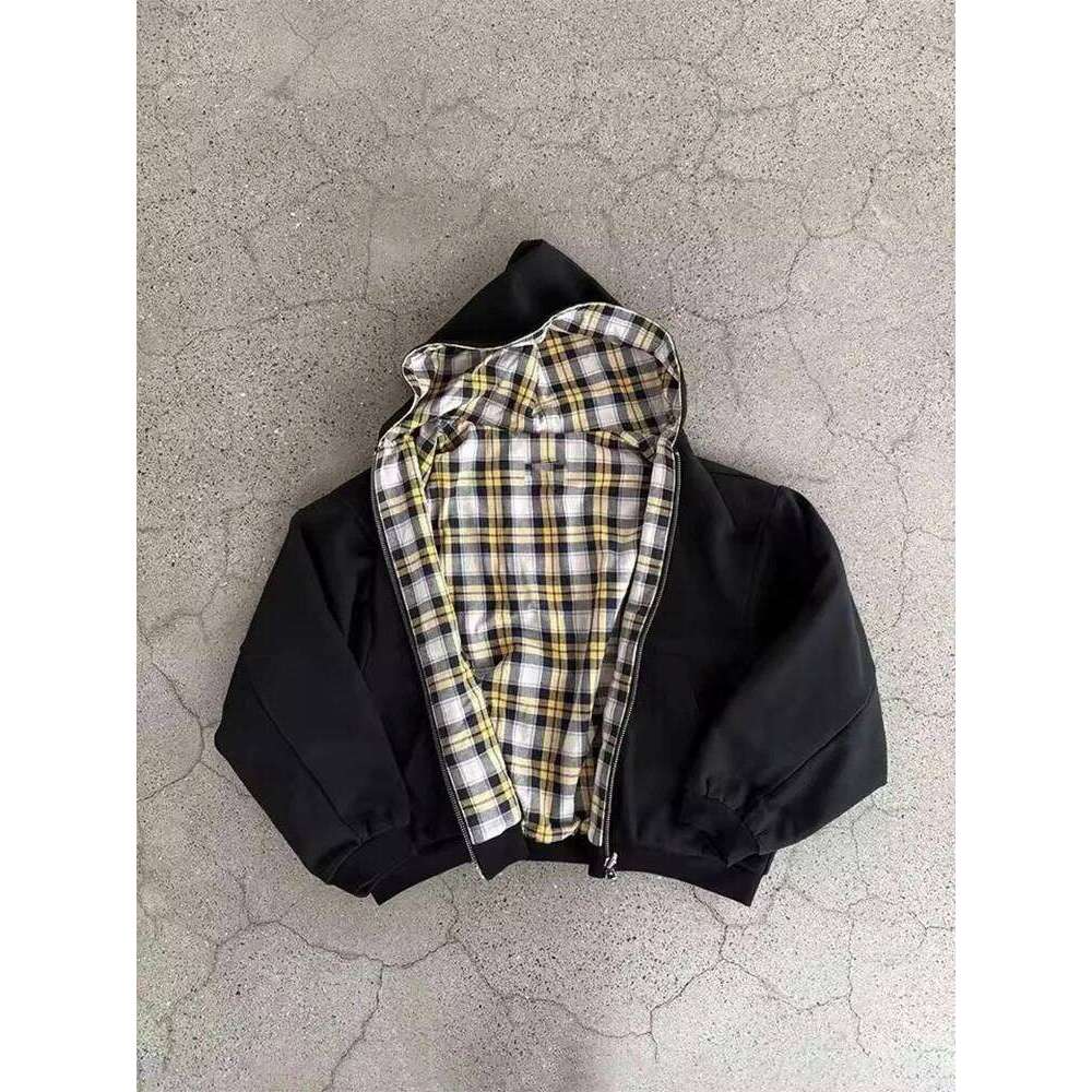 Winter Casual Plaid Print Hoodie Women's Warm Zip-Up Double-Sided Wear Sweatshirt Female Fashion Trendy Loose Hooded 2025 New Z260314