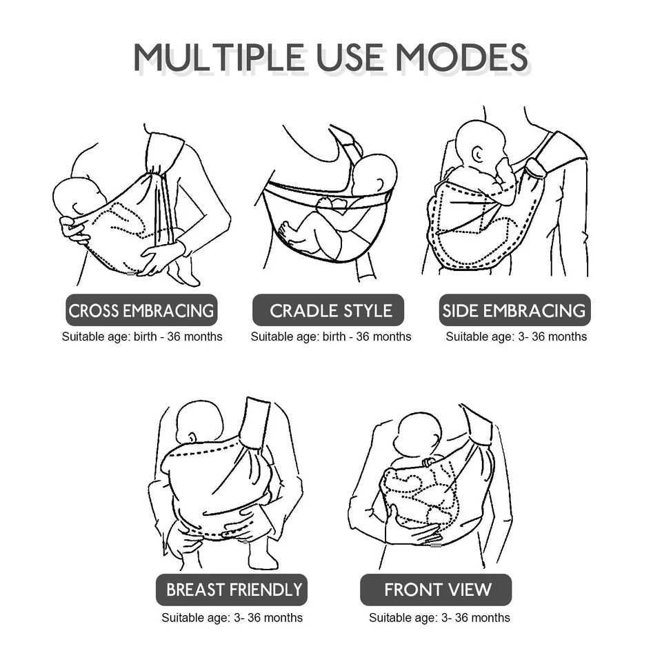 Baby Sling CarrierBaby SlingToddler CarrierAdjustable and Non-Slip Hip Seat Carriers Carrying 10-30 lbs X260313