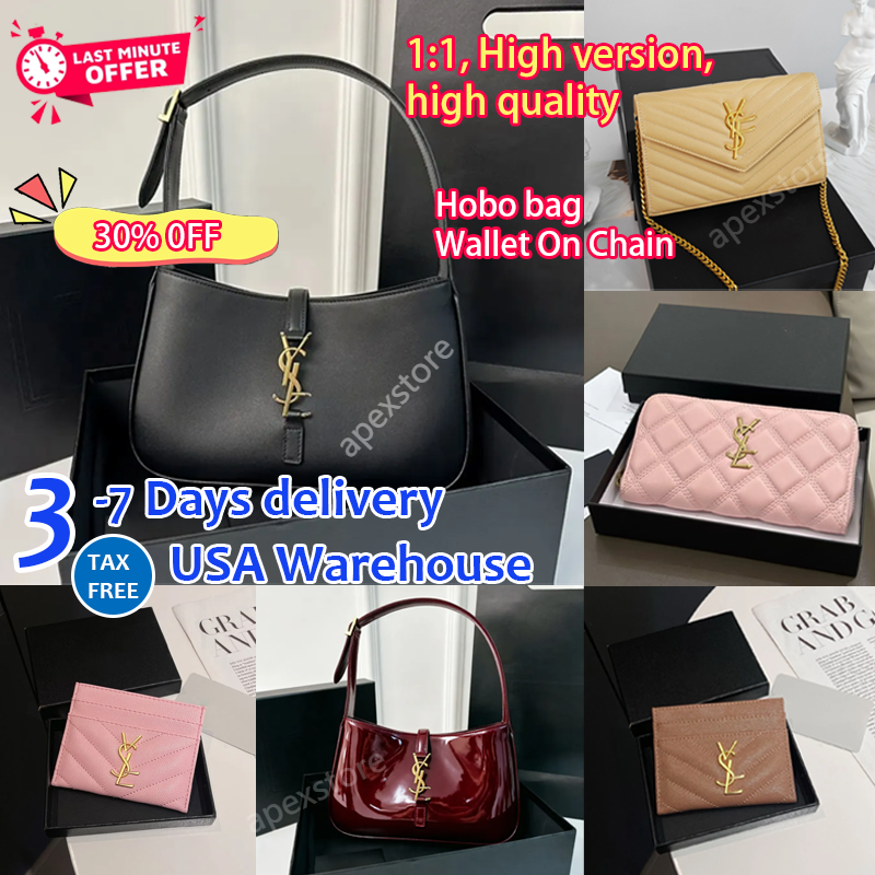 12A yslcross body designer bag ysl tote bag luxury bag wallet on chain fashion handbag crossbody designer bags shoulder bag metal buckles hobo bag purse women's Bag