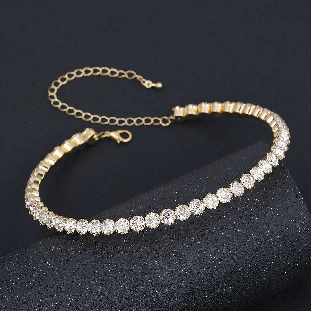 TREAZY Bridal Fashion Crystal Rhinestone Choker Necklace Women Wedding Accessories Tennis Chain Chokers Jewelry Collier Femme H260312