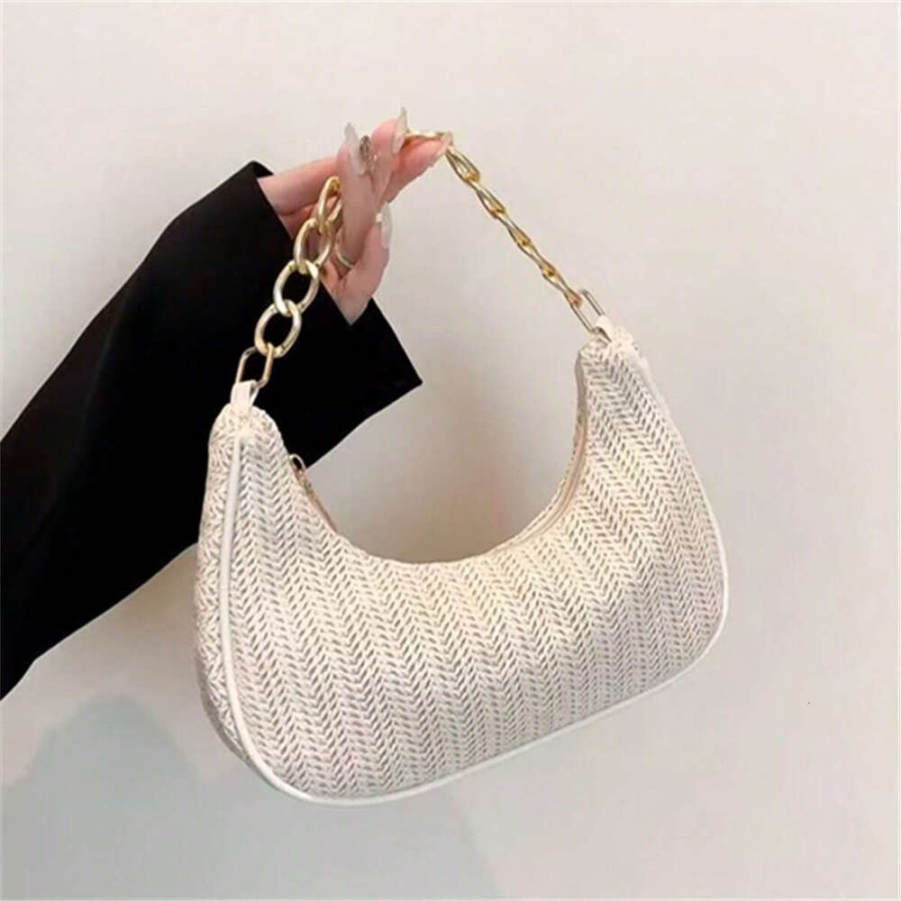 New Trendy Fashion Woven Underarm Single Shoulder Handbag Beach Straw Women's Bag Handbags
