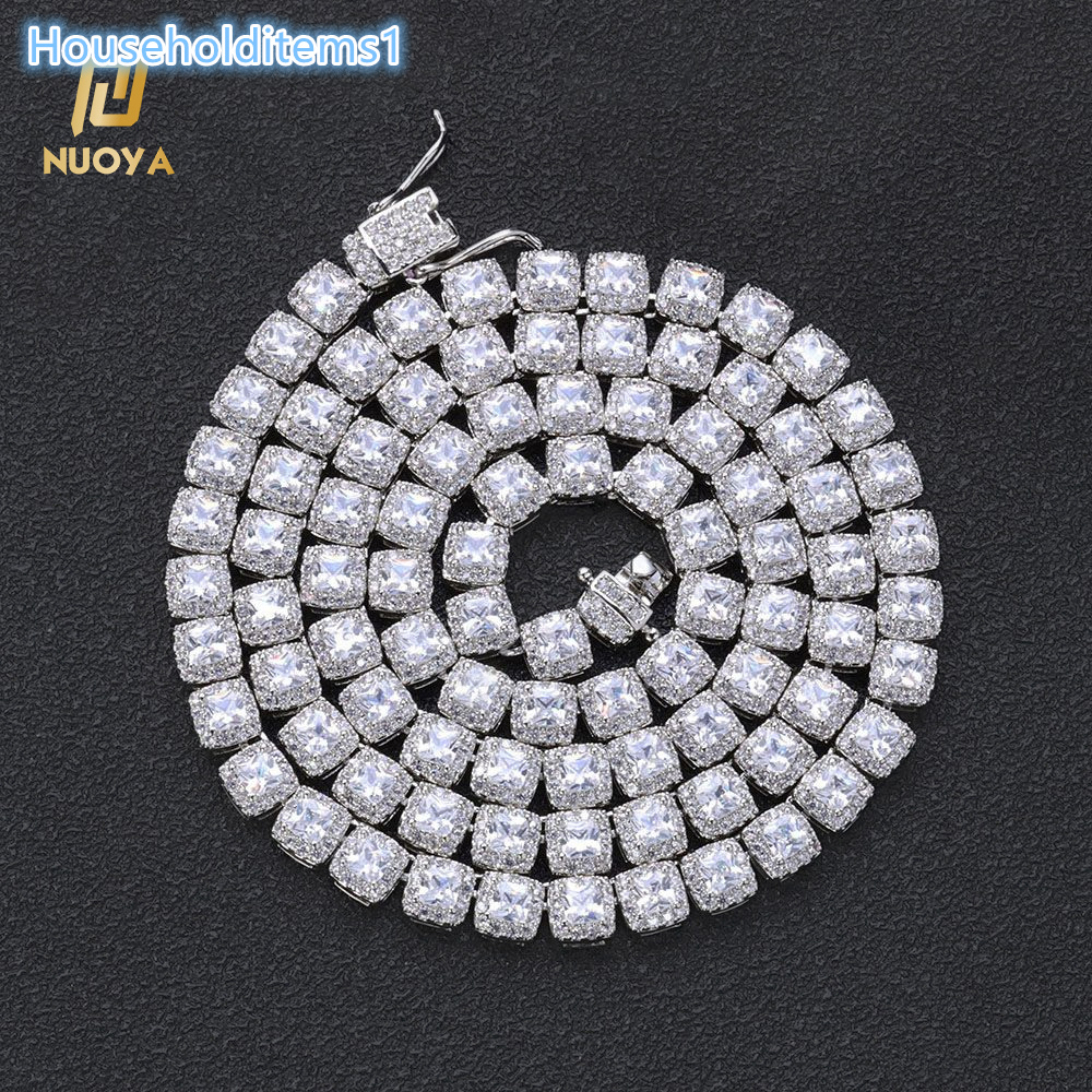 NUOYA Wholesale Premium 5mm Cluster Tennis Chain Choker Necklace Gold Plated Iced Out Diamond Chain Necklaces for Women