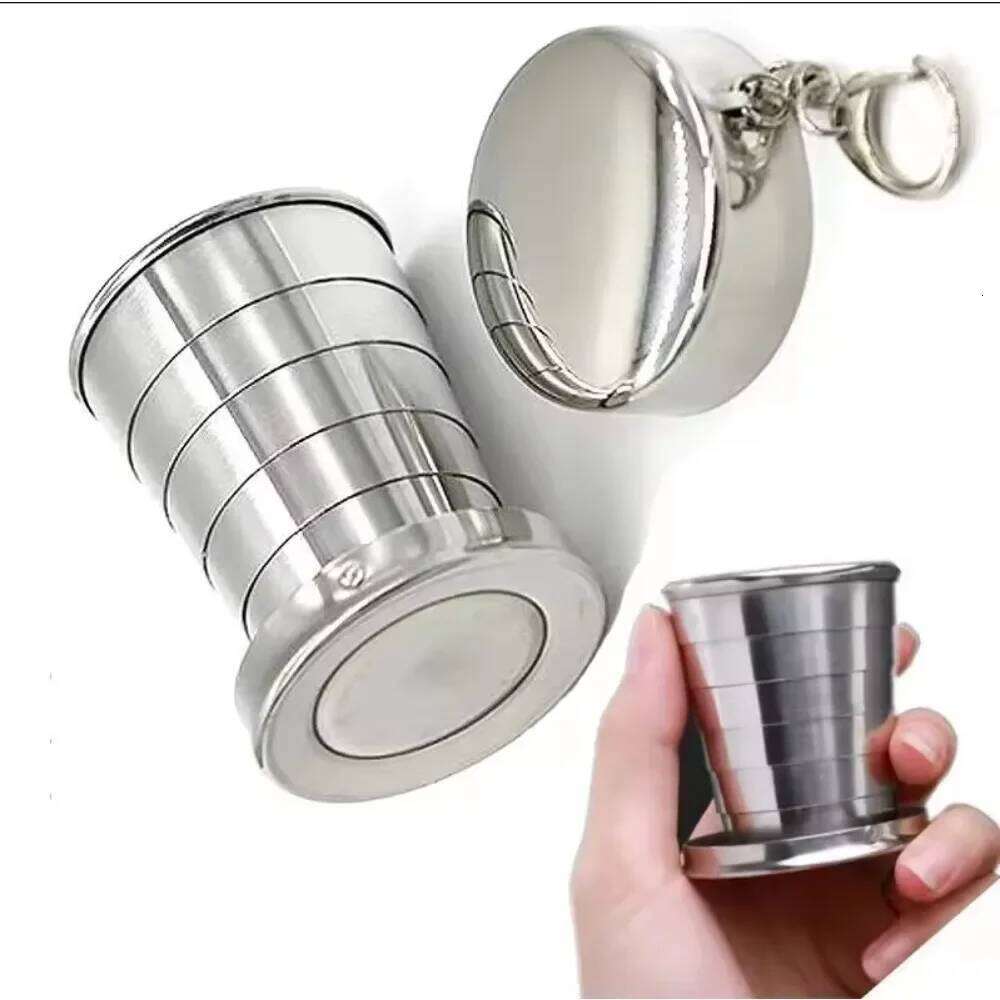 Summer Stainless Steel Telescopic Folding Portable Travel Wash Compressed Cup Lightweight Durable Design Kitchenware Z260313
