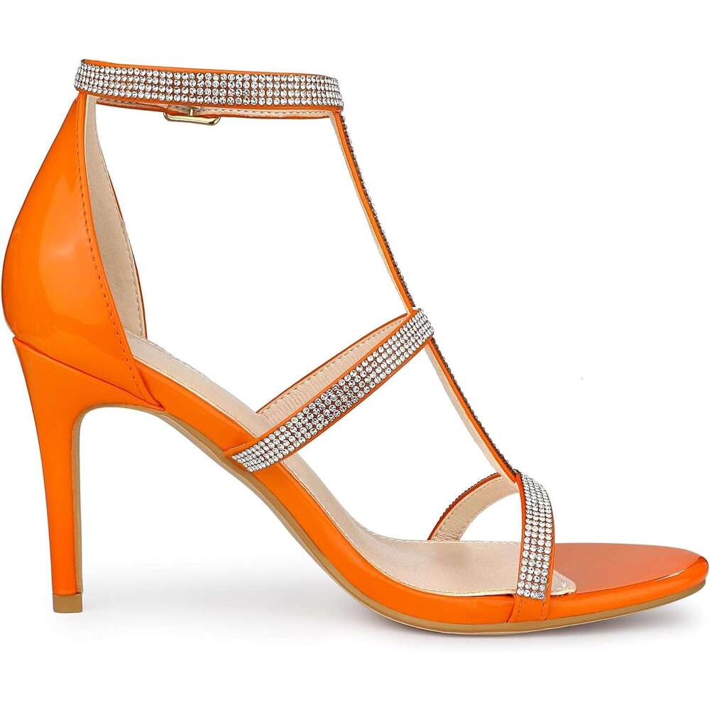 Women S Rhinestone Ankle Strap Stiletto High Heel Sandals MOJIDASHU