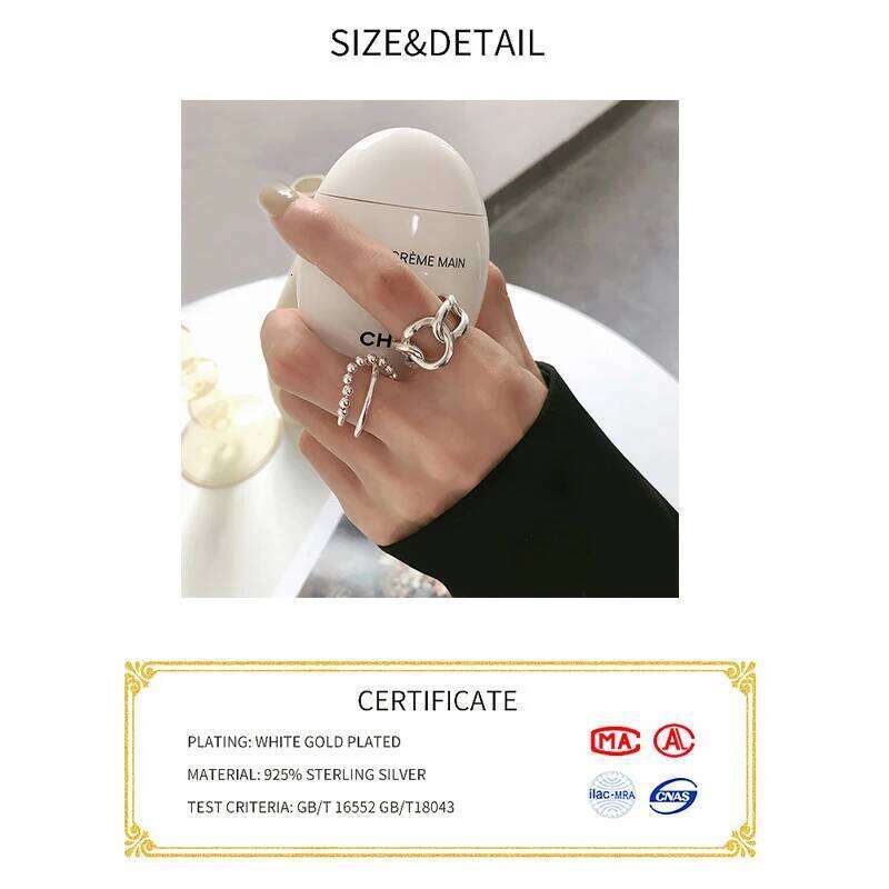 Authentic 925 Sterling chain round change Finger Rings for Women Wedding Original Silver Jewelry H260312